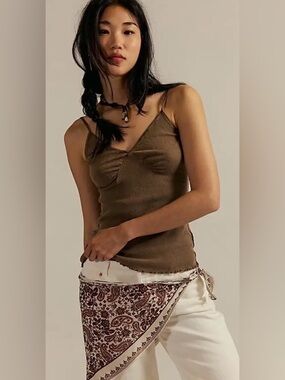 Free People Oh Honey tank. NWT. Hot cocoa